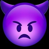 Создать мем: devil emoji, злой смайлик фиолетовый, эмоджи демон