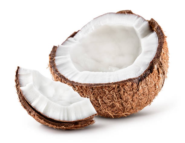 Создать мем: масло кокосовое, кокосовое молоко, кокос на белом фоне