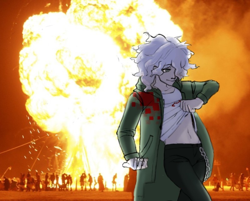 Create meme: background explosion, fiery explosion, music producer 