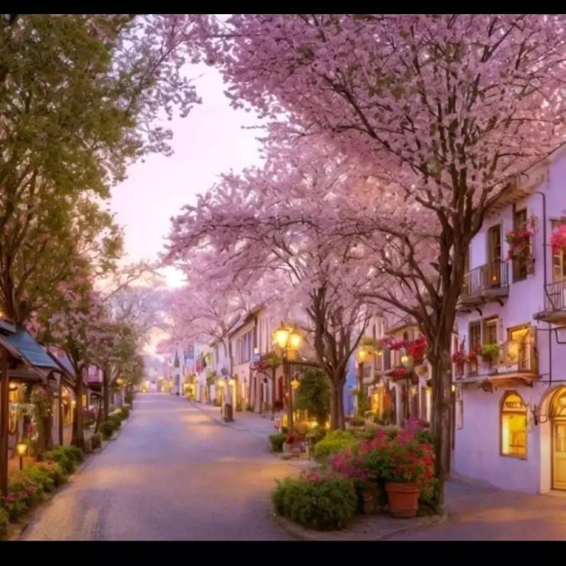 Создать мем: сеул цветение вишни, красивый фон улицы, сакура дерево