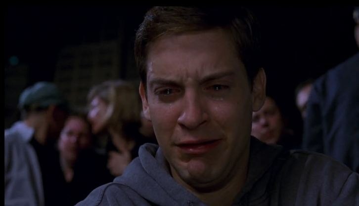 Create meme: crying Tobey Maguire, Tobey Maguire , go to the dota