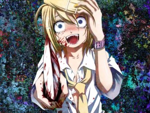 Создать мем: ангел кровопролития или безумный азарт?, самые сумасшедшие аниме персонажи, аниме девушка сумасшедшая