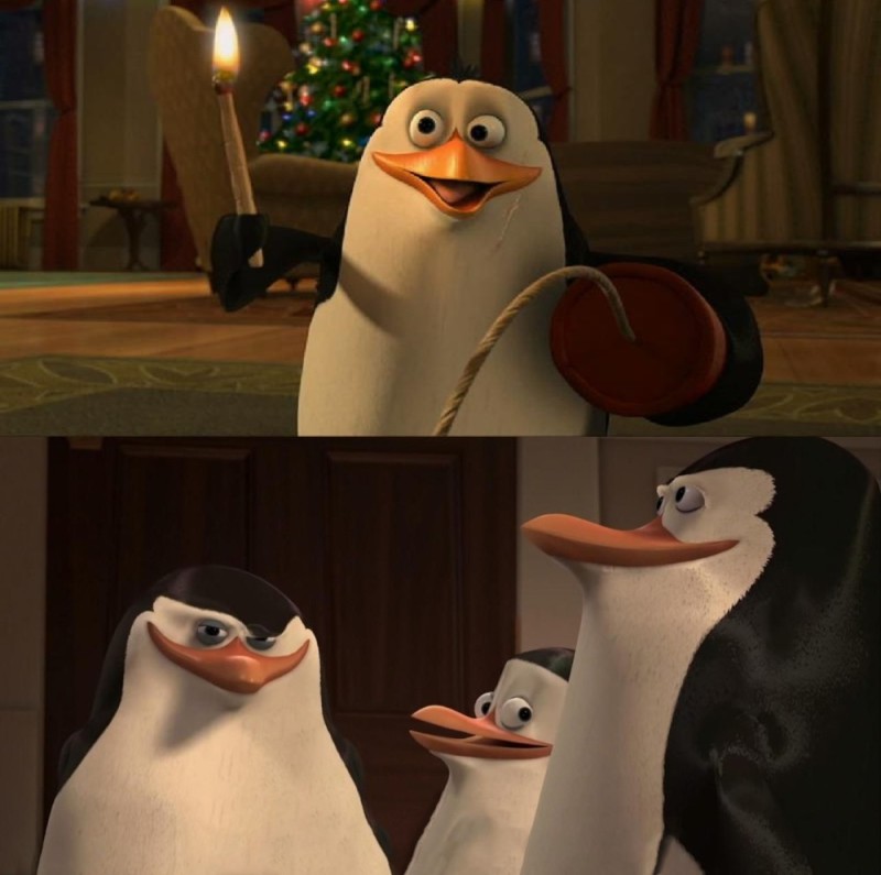 Create meme: Rico kaboom, rico penguin kaboom, skipper the penguins of Madagascar