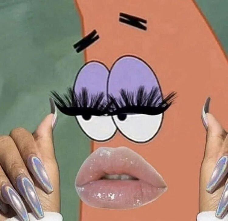 Create meme: Patrick star , patrick with nails, nails are funny