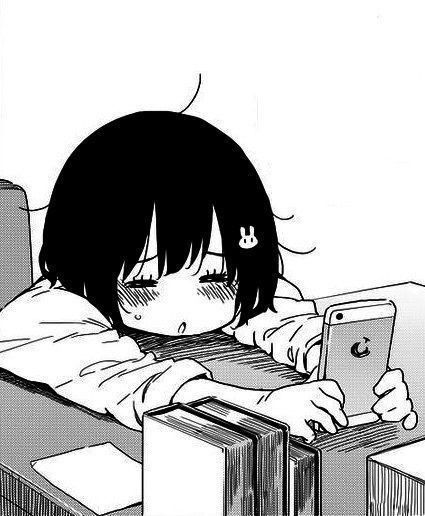Создать мем: аниме скука, грустные аниме, уставшая аниме девушка