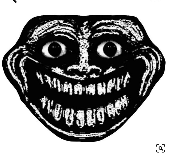 Create meme: scary trollface, trollface horror, the troll's face