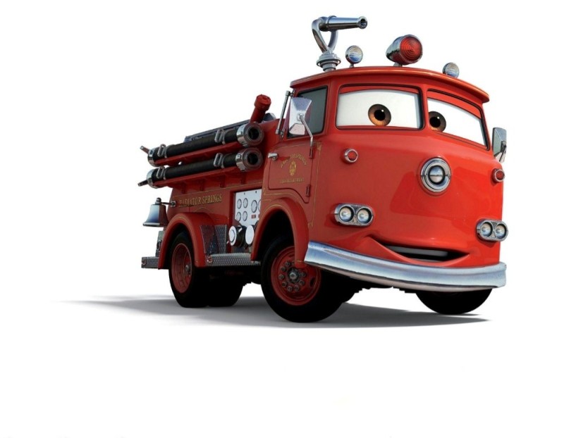 Создать мем: пожарная машина из тачек, тачки пожарная машина, пожарная машина мультяшная