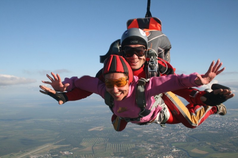 Create meme: Extreme Skydiving tour, parachute jump in tandem, parachute jump