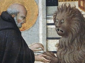 Создать мем: сано ди пьетро святой иероним, страдающее средневековье, картина