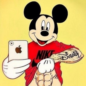 Create meme: Mickey mouse with telefonam