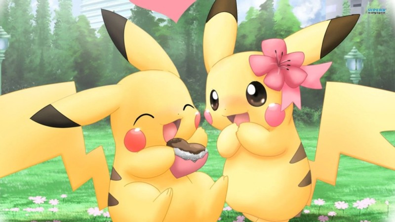 Create meme: pikachu, pikachu's friend pokemon, pokemon are cute