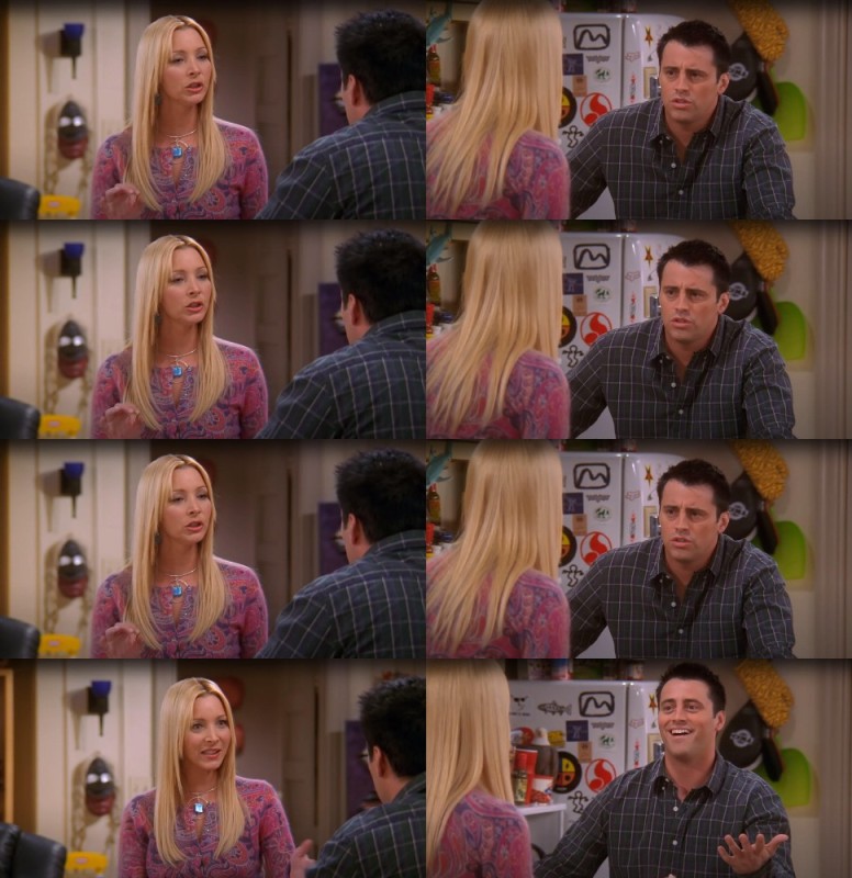 Create meme: Phoebe and Joey, friends meme, phoebe's friends