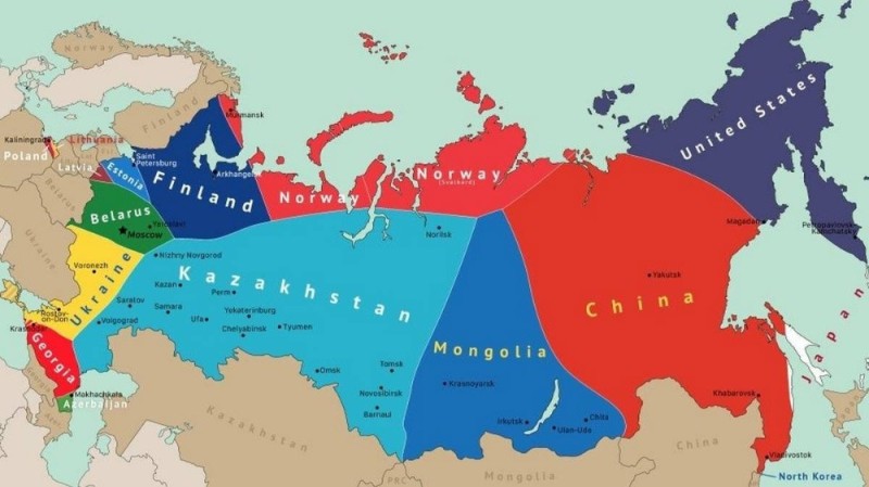 Создать мем: территория россии, карта раздела россии, альтернативная карта россии