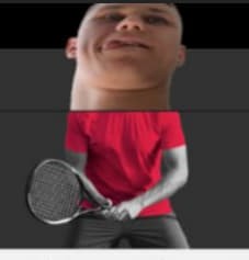 Create meme: head tennis, tennis , tennis player 
