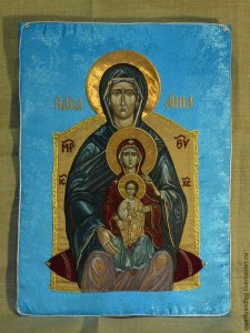 Create meme: icon of the Theotokos of the sign, the icon of the sign of BM, the icon of Holy righteous Anna mother of the Theotokos