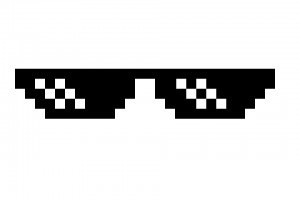 Create meme: points thug life, pixel points on a transparent background, pixel glasses without background