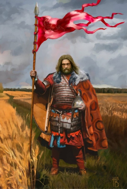 Create meme: slavic warrior art, Russian warrior, Ratibor is a Slavic warrior