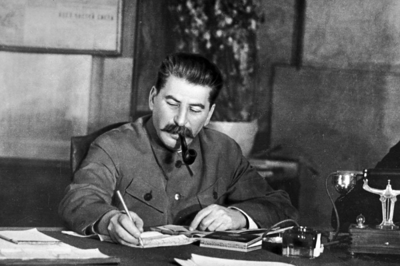 Create meme: comrade Stalin , Stalin the beginning, Ma'am Stalin is half writing