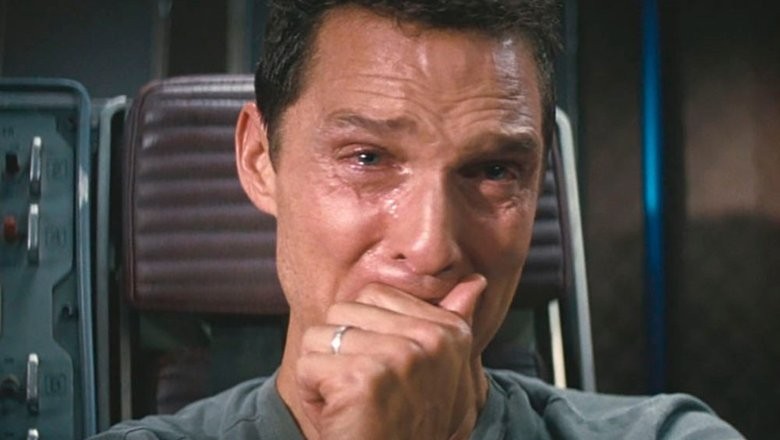 Create meme: meme of interstellar, interstellar meme, the person from interstellar is crying meme