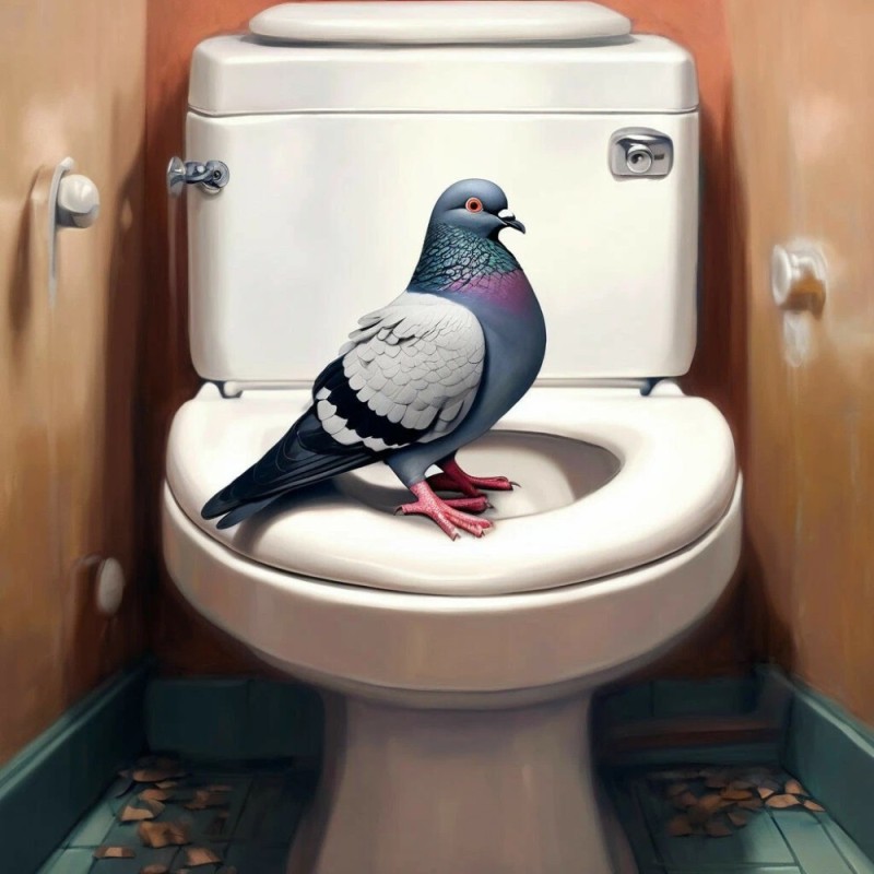 Создать мем: постер в туалет прикольный, птица голубь, сизый голубь