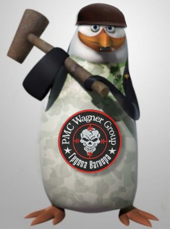 Create meme: penguin from Madagascar, the penguins of Madagascar Kowalski, Rico of penguins from Madagascar with a knife