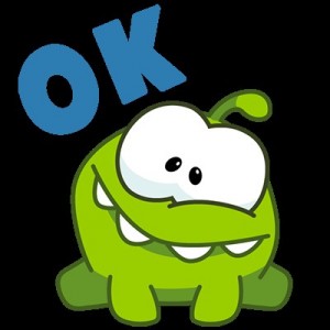 Create meme: stickers om nom, om nom, amnam