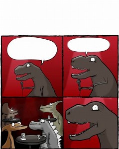 Создать мем: мем динозавр стендап шаблон, тиранозавр стендап мем, мем динозавр стендап