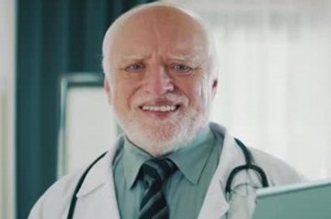 Create meme: Harold hide the pain, Harold doctor, grandfather Harold