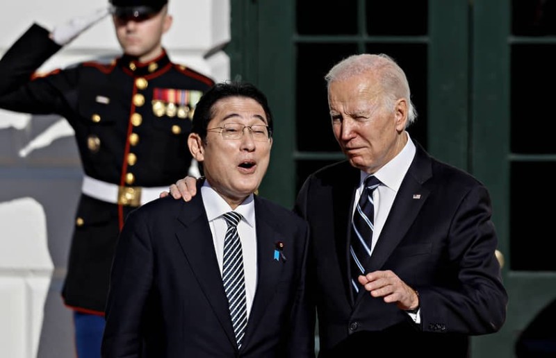 Create meme: Fumio Kishida and Biden 2023, Minister of Japan, the us and Japan 