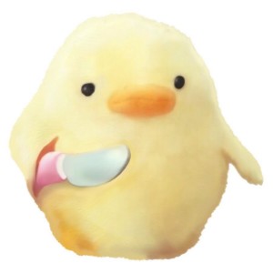 Create meme: duck with knife toy, duck with a knife, plush duck with a knife