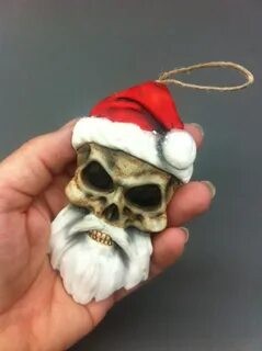 Create meme: evil Santa Claus, christmas decorations , skull scary