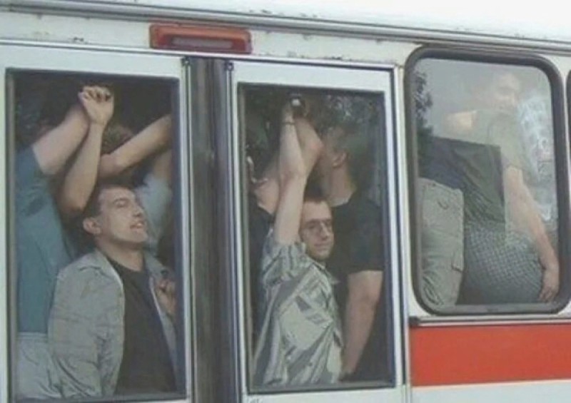 Create meme: people on the bus, the bus is packed, A bus full of people