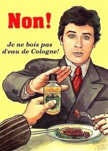 Создать мем: ален делон, советский плакат нет алкоголю, мемы не пью