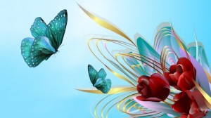 Создать мем: цветы абстракция, бирюзовые бабочки, фоны с бабочками