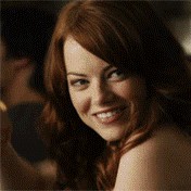 Create meme: Emma stone , a student of easy virtue , tell me something