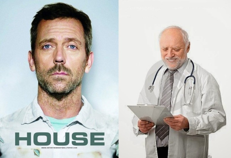 Create meme: dr. house cover, the series Dr. house, Hugh Laurie 