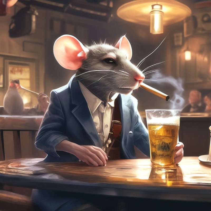 Создать мем: крыса профиль, бармен арт, мышка