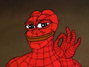 Создать мем: pepe лягушка спайдермен, старый человек паук мем, Человек-паук
