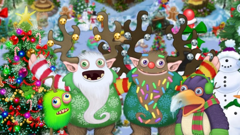 Create meme: singing monsters of the New Year, my singing monsters, My singing monsters santa