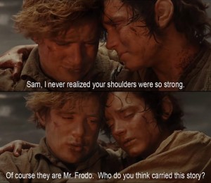 Create meme: Sam carries Frodo, the Lord of the rings Frodo and Sam, Frodo and Sam