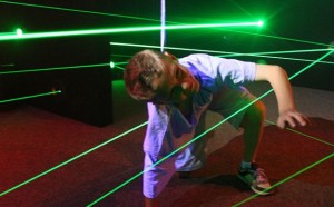 Create meme: laser quest, the laser beam, attraction laser maze