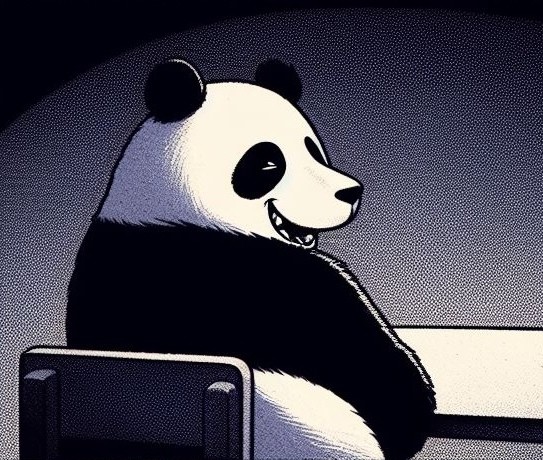 Создать мем: прикол, арт панда, человек