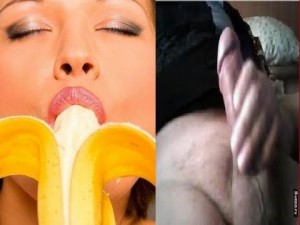 Create meme: girl eating a banana
