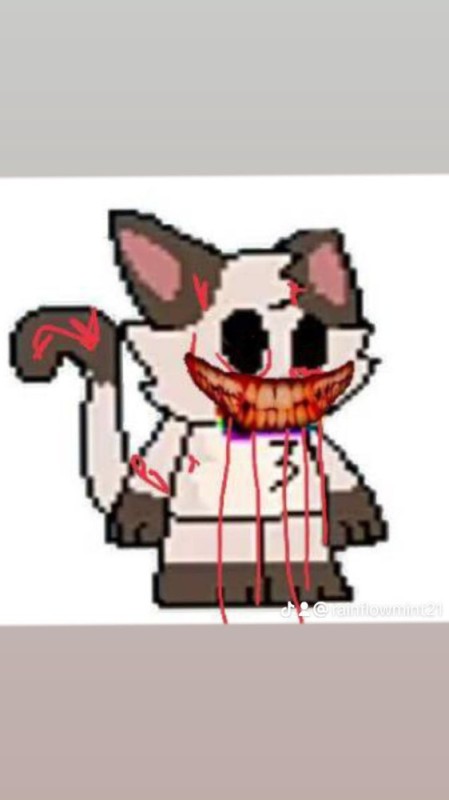Создать мем: картун кэт с кровью, аниме милые, хоррор санс милашка котик