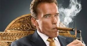 Create meme: Smoking a cigar, Arnold Schwarzenegger, Schwarzenegger with a cigar