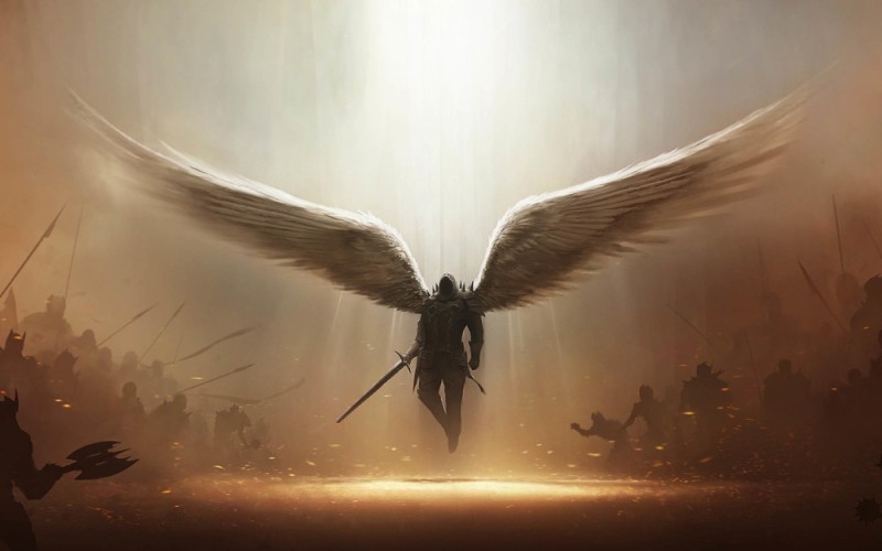 Create meme: angel warrior, The fallen archangel Tyrael, angel knight