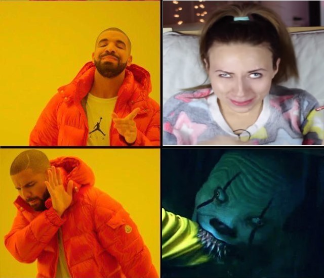 Create meme: template meme with Drake, meme with a black man in the orange jacket, rapper Drake meme