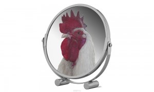 Create meme: mirror table, rooster alarm clock, mirror cock