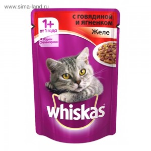 Создать мем: корм для кошек whiskas с ягненком, с говядиной 85 г, whiskas желе с лососем (85 г), whiskas пауч рагу телятина 75гр