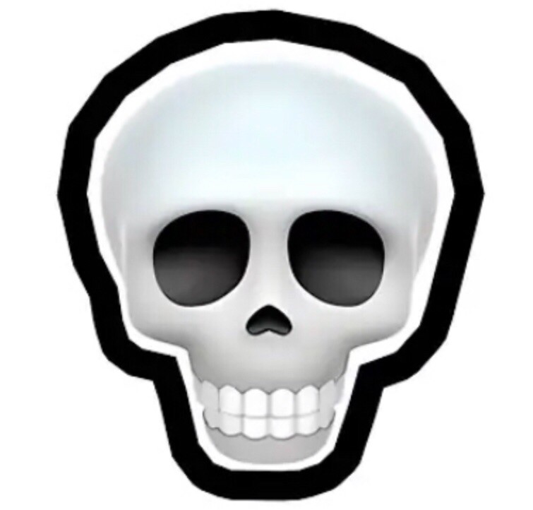 Create meme: skull emoji, skeleton emoji, skull smiley iphone